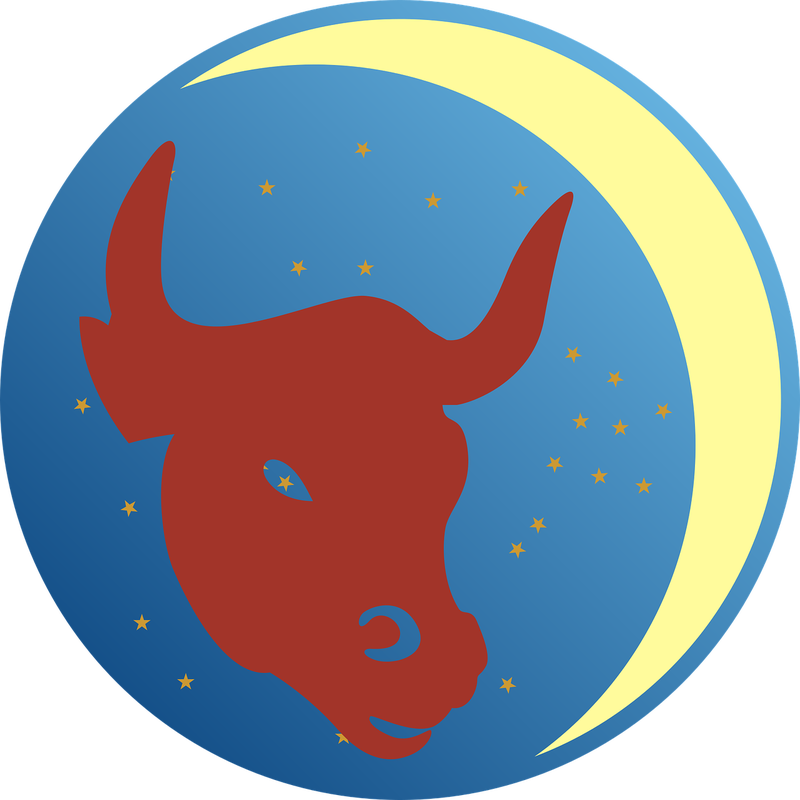 Bull, Zodiac Sign, Zodiac, Moon, Star, Symbol - Taurus (800x800)