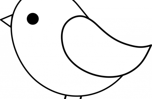 Cute Bird Line Art Free Clip Art - Cute Bird Line Art Free Clip Art (640x420)