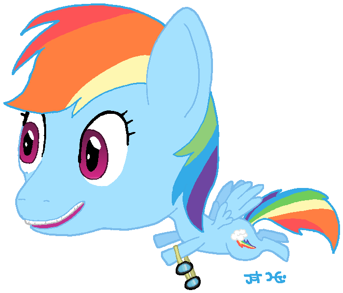 Bobble Head Pony - Rainbow Dash Head (800x723)