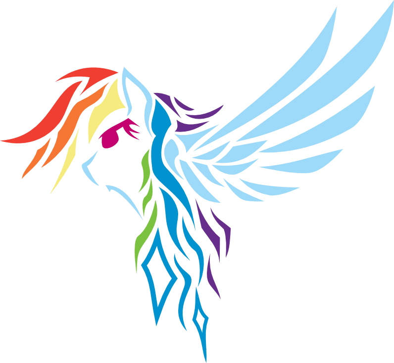 Tribal Rainbow Dash By Vinylbecks - Illustration (796x734)