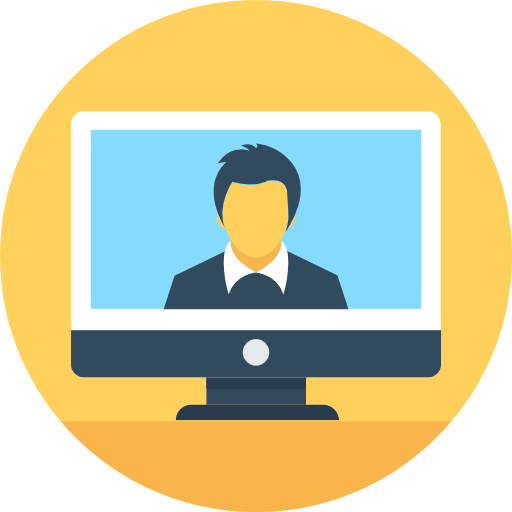 Online Therapy - Video Conference Flat Icon (1693x1693)
