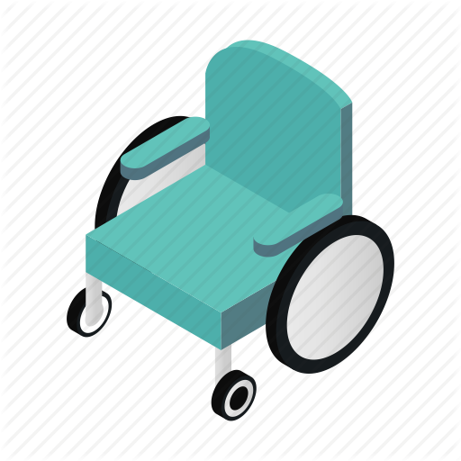Carriage, Handicapped, Hospital, Isometric, Move, Silhouette - Wheelchair (512x512)