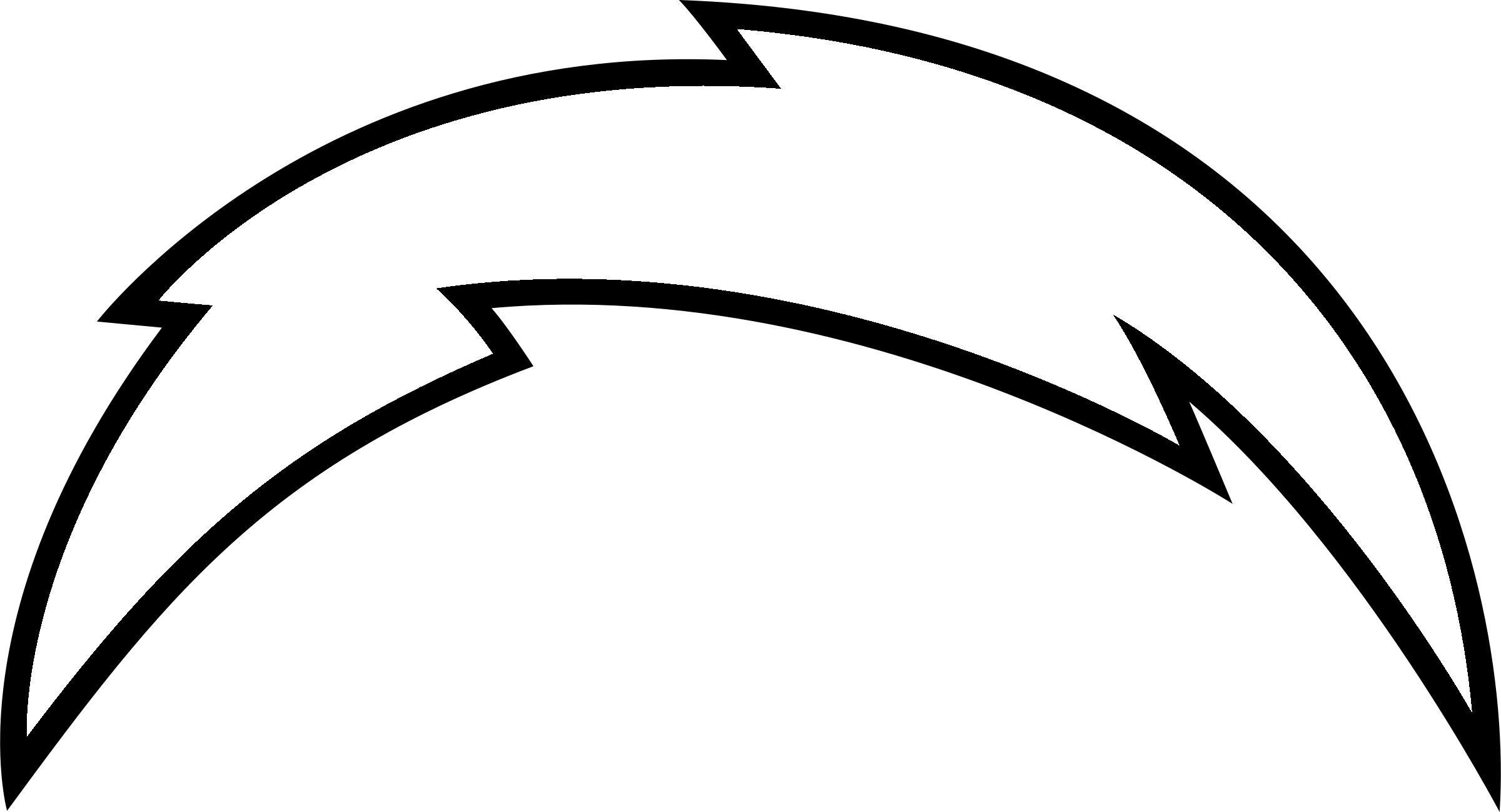 San Diego Chargers Logo Black And White - Plymouth (2400x1300)