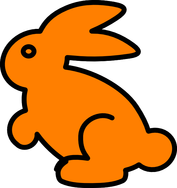 Orange Rabbit Clipart (564x599)