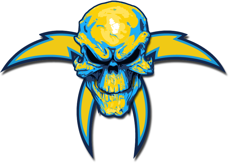 Chargers Skull And Bolts By Redwards29a - Chargers Skull (800x575)
