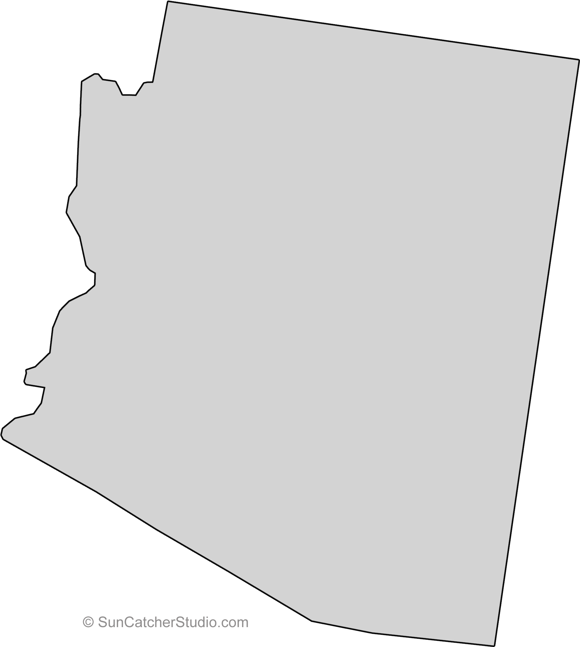 Arizona - Arizona State Outline Png (1945x2155)