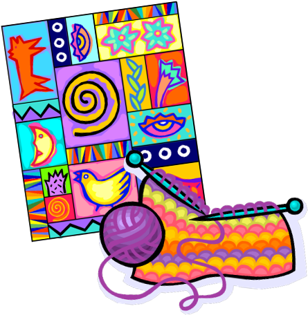 Quilt - Rather Be Knitting Design Ornament (round) (472x485)