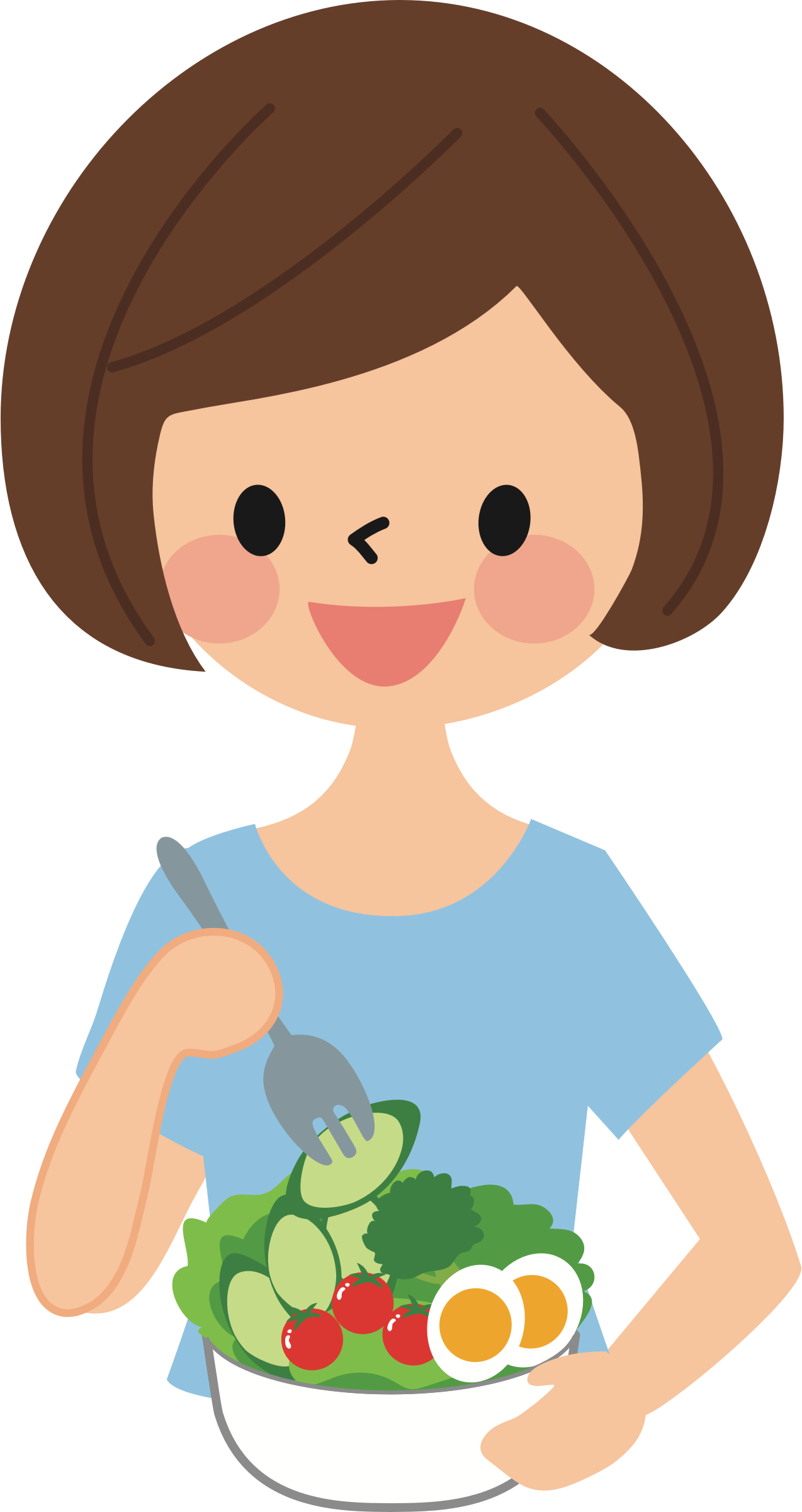 Big Image - Clipart Eating A Salad (1274x2400)