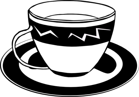 Teacups And Teapots Drawings Teacup B W Clip Art At - Tea Cup Clip Art (476x333)