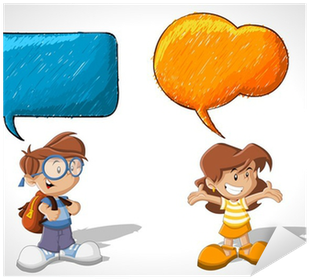 Cartoon Children Talking With Speech Balloon Sticker - Gay, I Love You: Hear This! [book] (400x400)