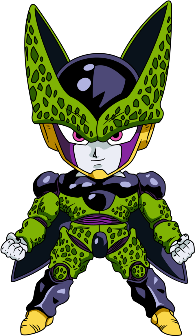Personajes Chibi De Dragon Ball- Cell Forma Perfecta - Dragon Ball Chibi (681x1173)