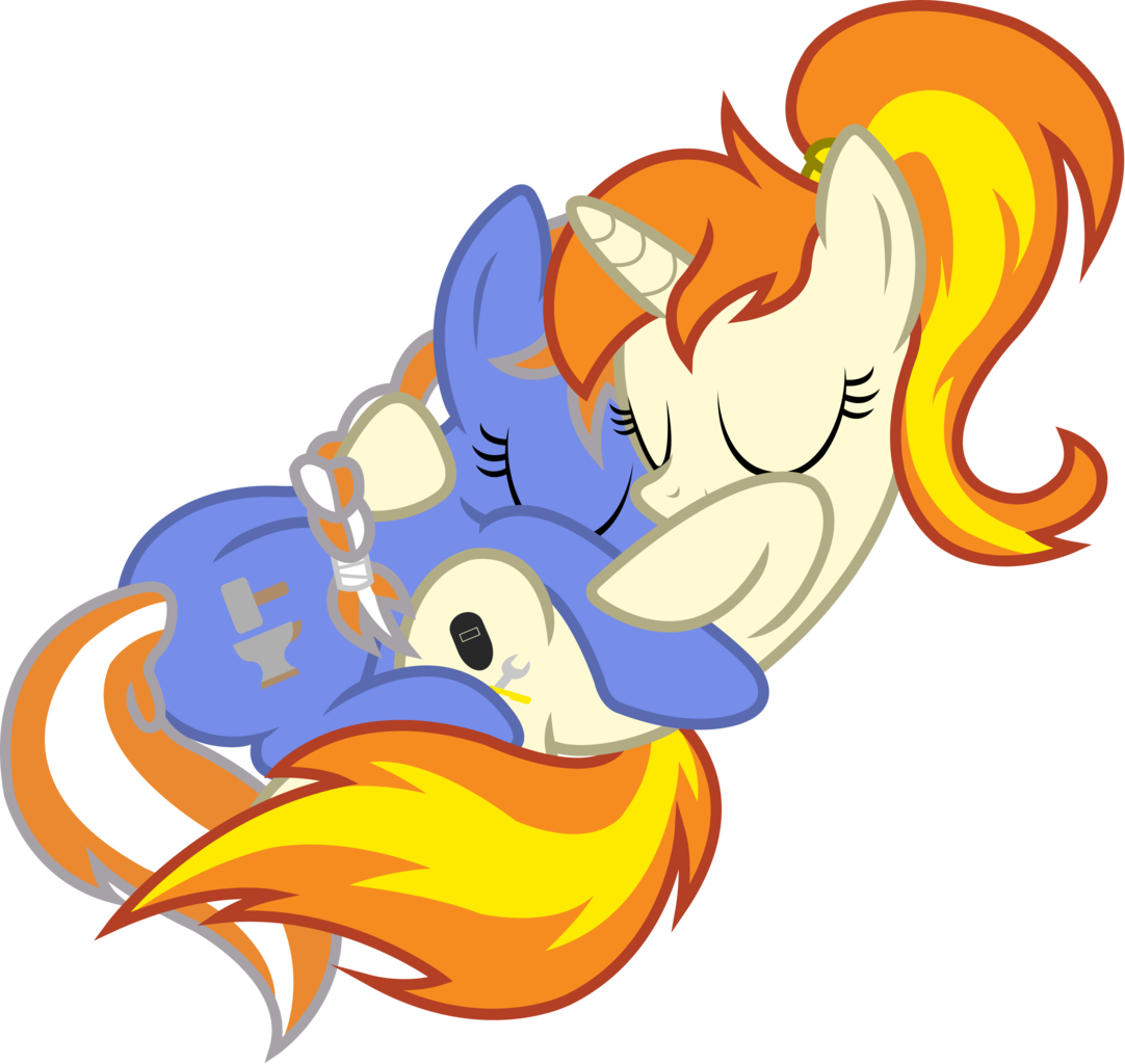 Outlawedtofu, Cuddling, Fallout Equestria, Fallout - Cartoon (1082x1024)