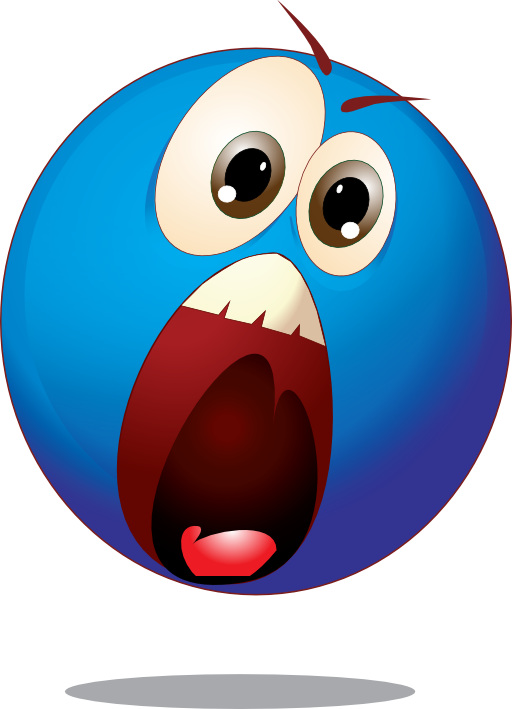 Smiley Scared Blue Emoticon - Blue Emoticons (512x709)