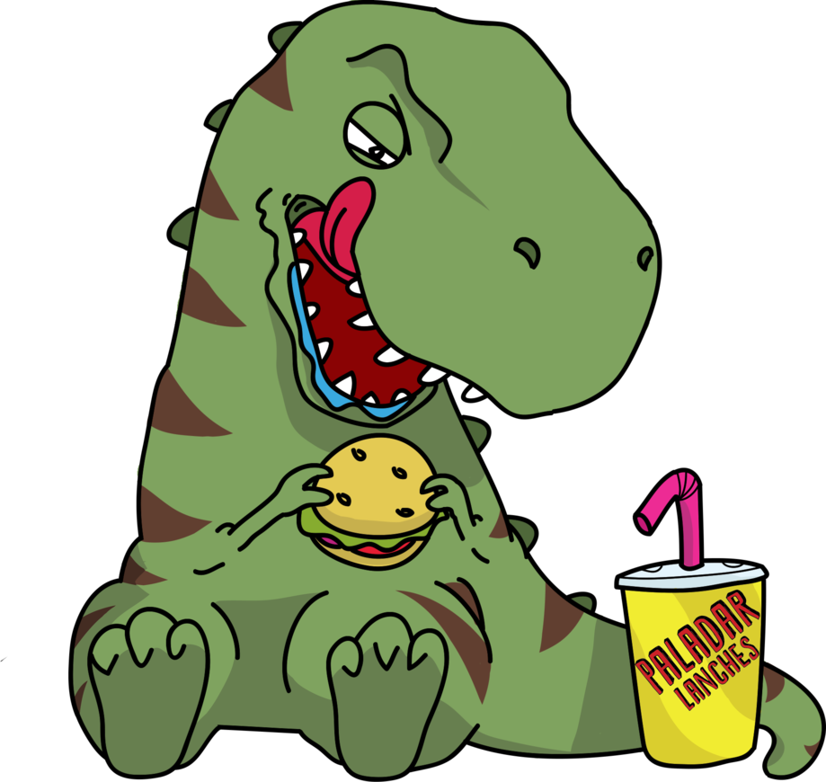 T Rex Eating A X Salad - Cartoon (919x870)