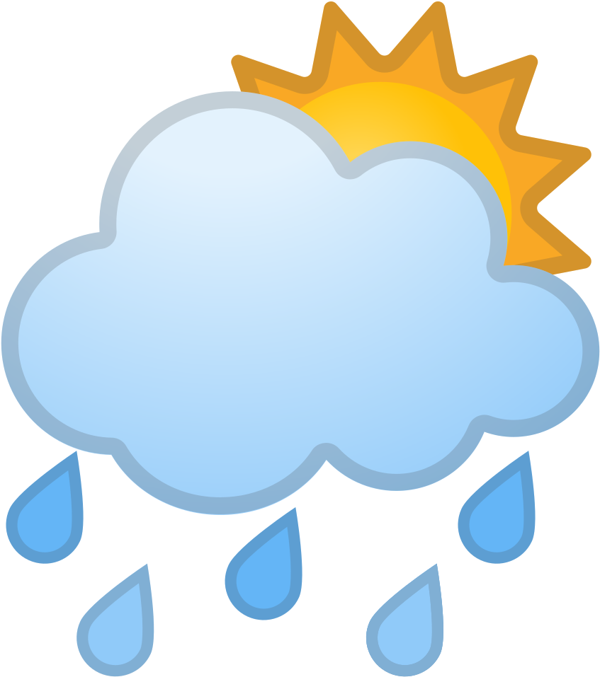 Sun Behind Rain Cloud Icon - Emoji Pluie (1024x1024)