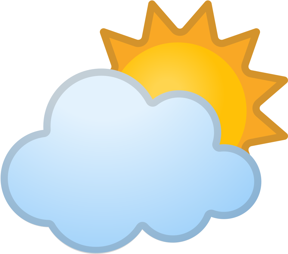Sun Behind Cloud Icon - Vector Graphics (1024x1024)