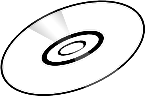Rpm Record 1 Black White Line Art 555px - Circle (555x384)