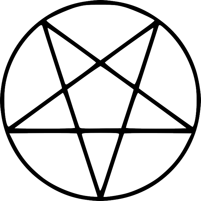 Outline, Figure, Five, Pentagram, Tattoo, Geometric - Pentagram Black And White (640x639)