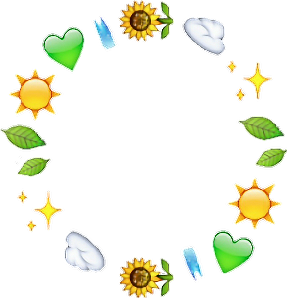 Sunflower Emoji Plant Heart Plant Leaf Cloud Sun - Transparent Png Sunflower Emoji (586x608)