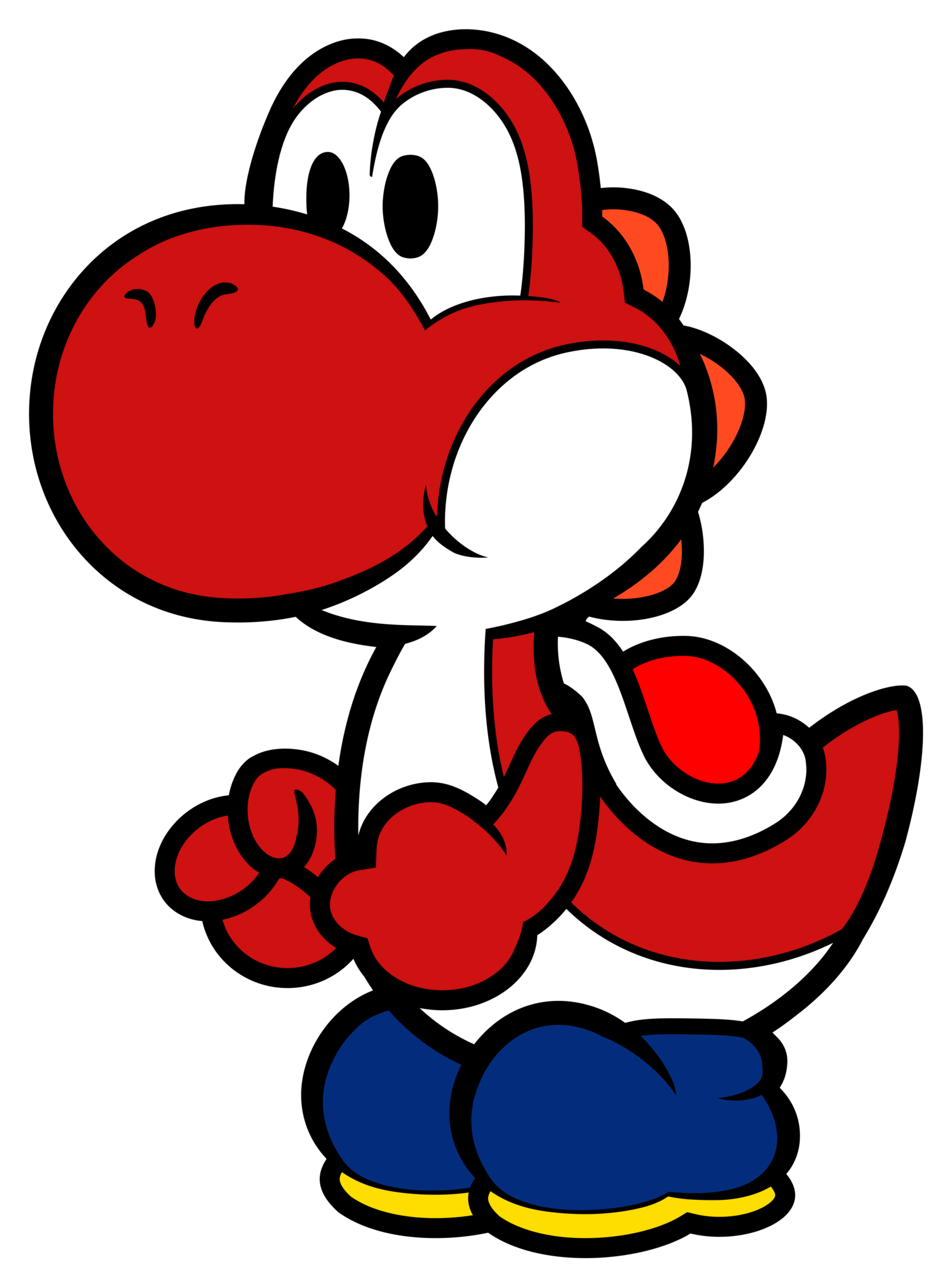 Red Yoshi <3 - Super Paper Mario Yoshi (1600x2142)