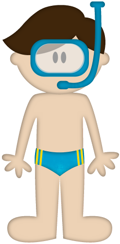 Praia E Piscina - Boy In A Swimsuit Clipart (247x500)