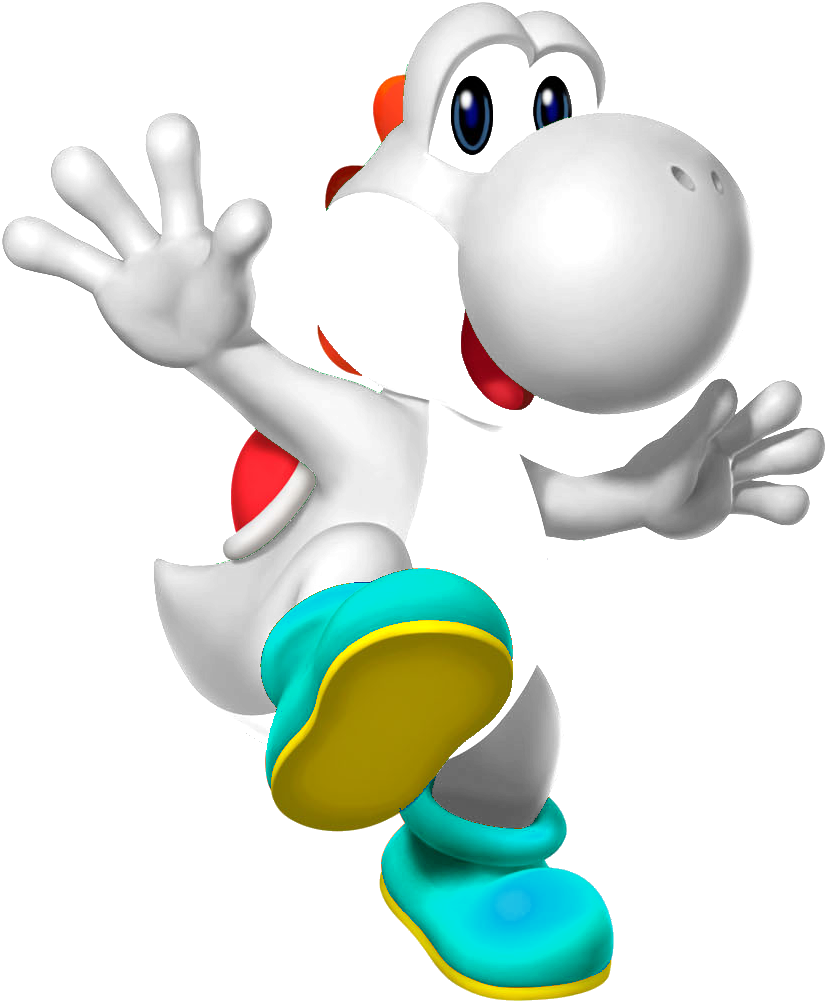 Yoshi Clipart Fantendo - Super Mario White Yoshi (915x1056)