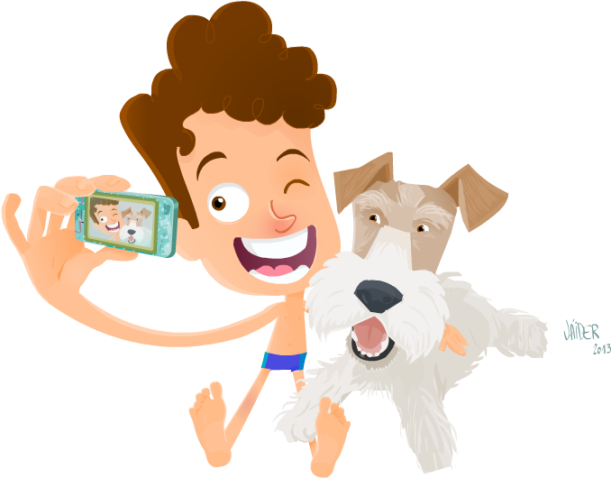 Garoto E Seu Cãozinho - Cartoon (960x600)