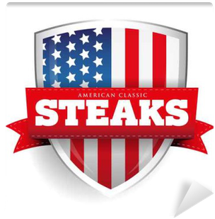 Steaks Vintage Shield With Usa Flag Wall Mural • Pixers® - Flag Of The United States (400x400)