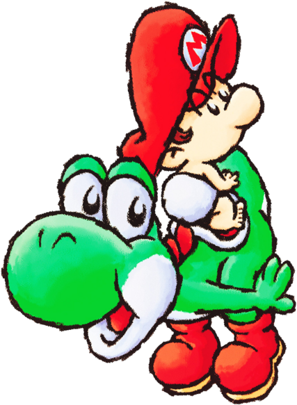 Yoshi And Baby Mario (448x599)