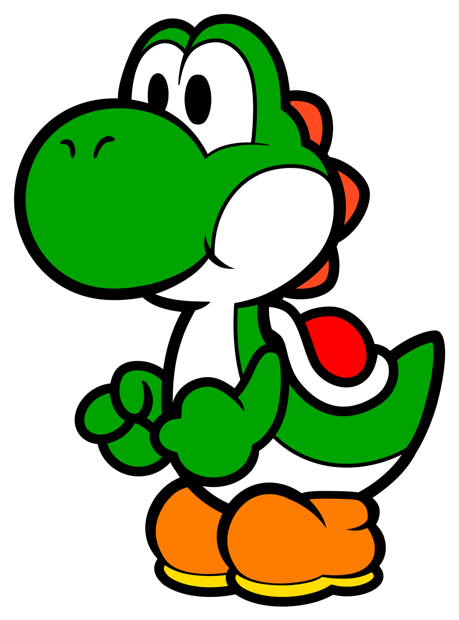 Green Paper Yoshi Vector 1 By Greenmachine987 On Deviantart - Super Paper Mario Yoshi (1600x2142)
