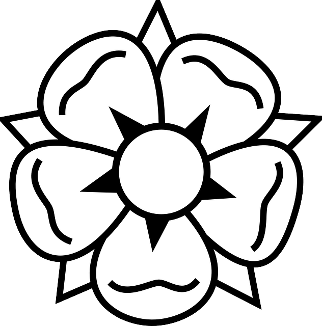 Ume Blossom Clipart Coloring Page - Tudor Rose Easy To Draw (632x640)