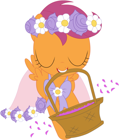 Flower Girl Scootaloo By Amana07 - Cartoon (900x506)