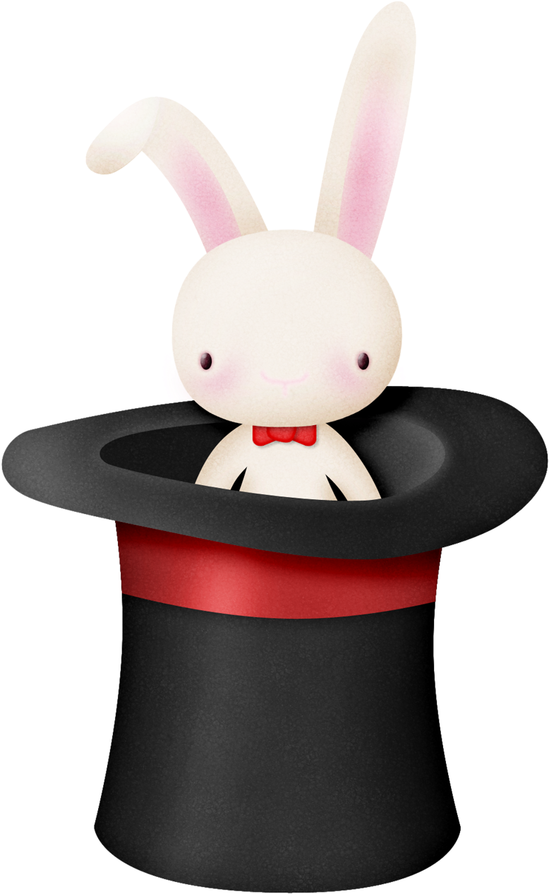 Magician Hat With Rabbit - Rabbit In Hat Clipart (791x1280)