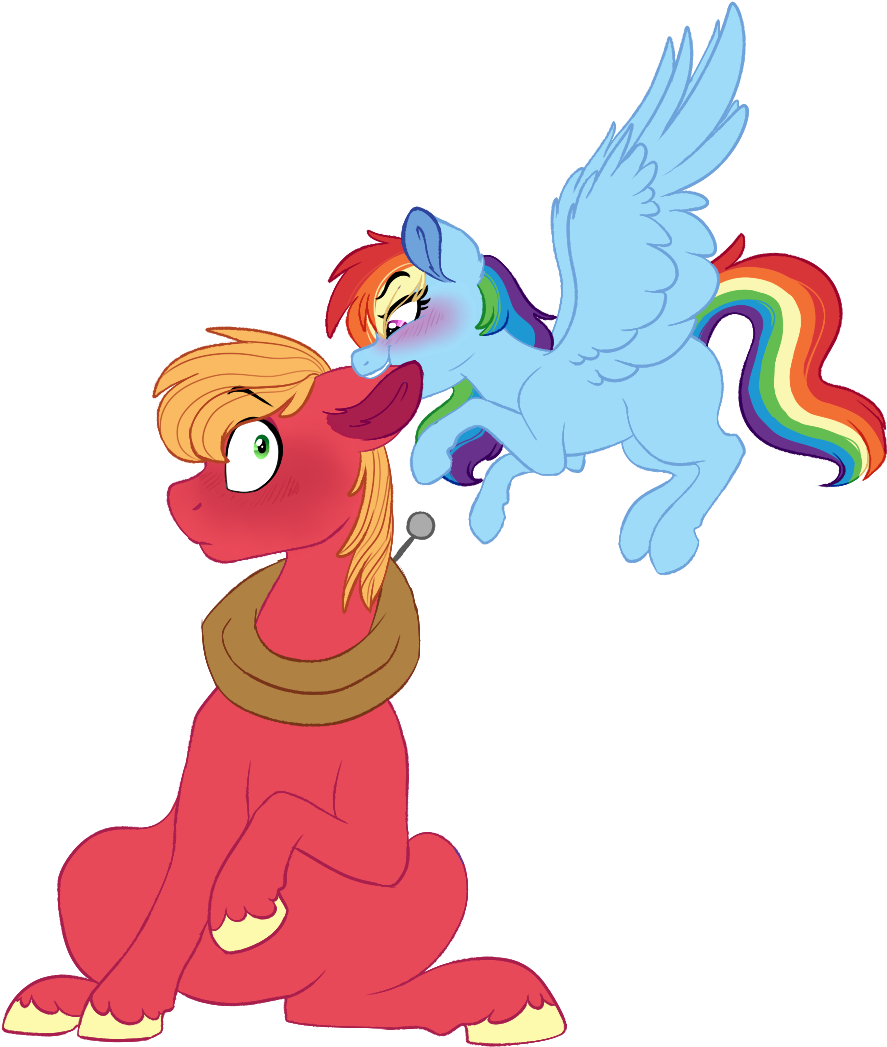 Saphyjay, Big Macintosh, Blushing, Ear Biting, Ear - Cartoon (1050x1101)