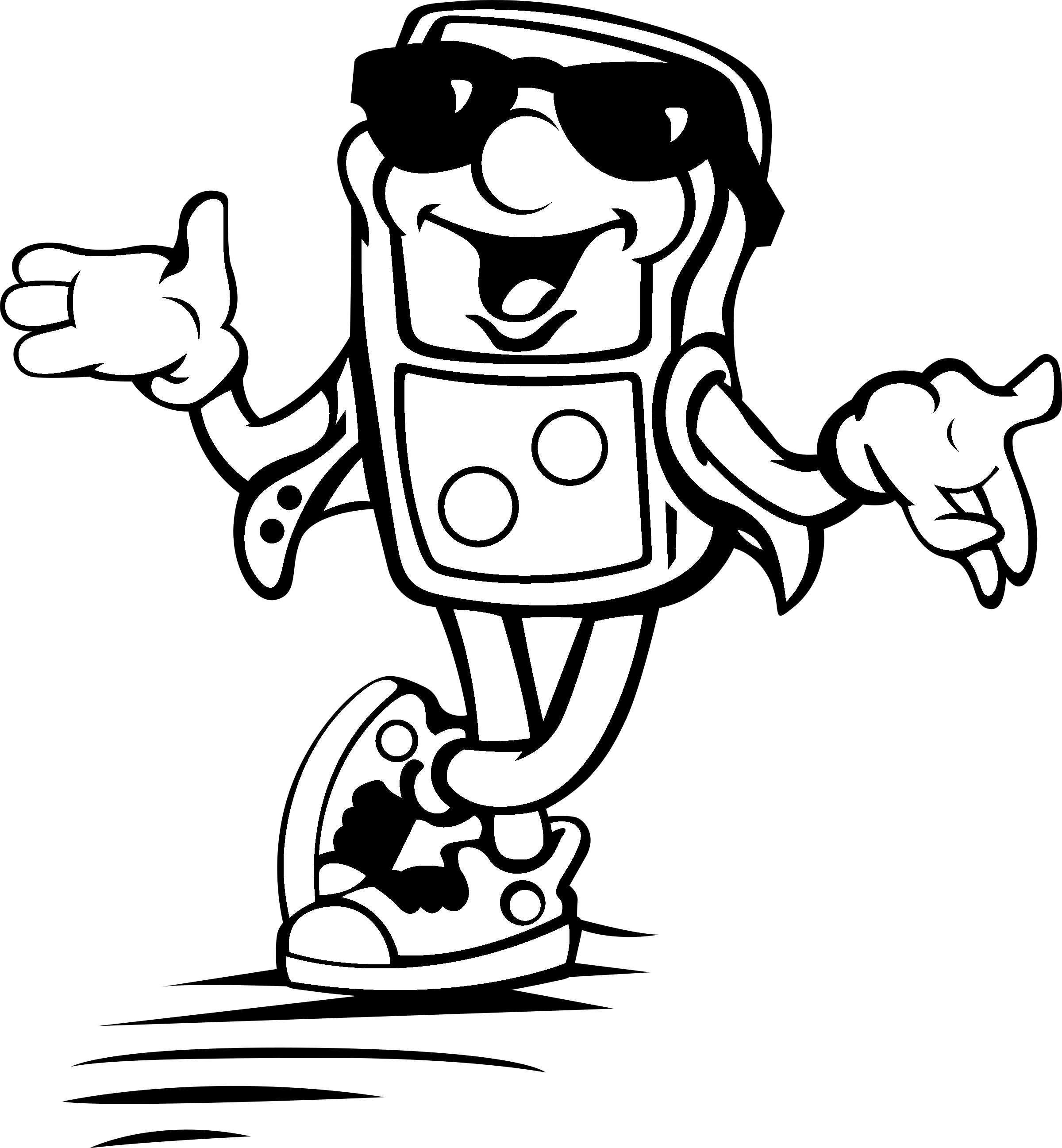 Dominos Pizza Man Logo Black And White - Black And White Dominos Pizza Logo (2400x2594)