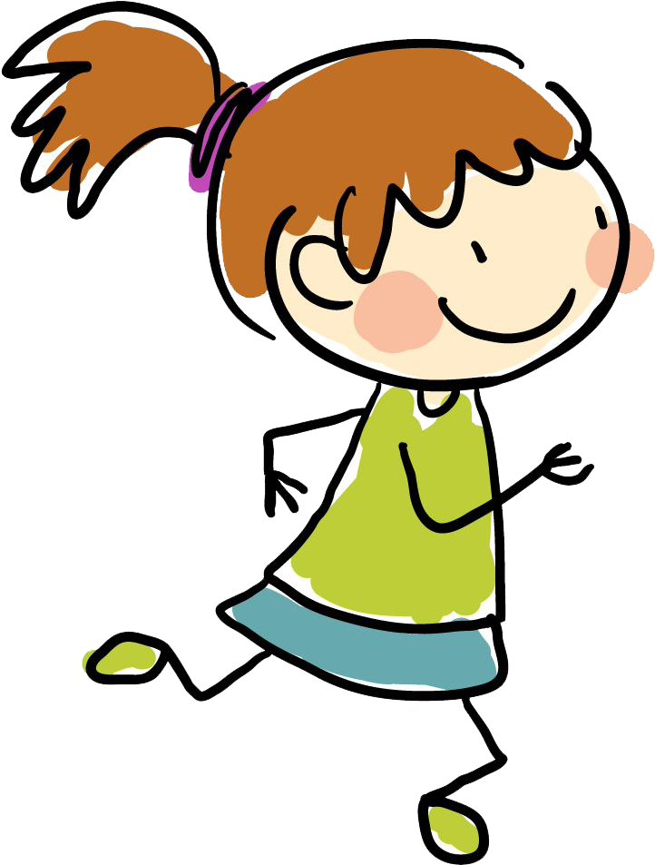 Child - Running Girl - Children Drawing Png (1000x1000)