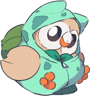 Image - Rowlet And Bulbasaur (489x425)