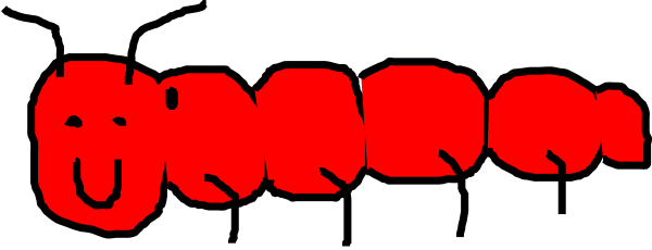Red Caterpillar Clipart (600x230)