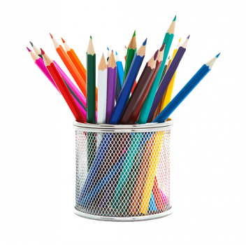 Pencils In A Pot - Pot Of Pencils Png (352x350)