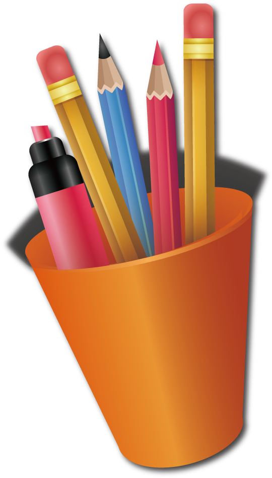 Pencil Brush Pot Drawing - Pencil Brush Pot Drawing (1500x1144)