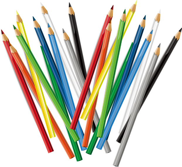 Colored Pencils Pattern - Colored Pencil (621x573)