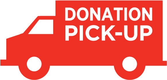 Red Truck Icon - Donation Pick Up (600x286)