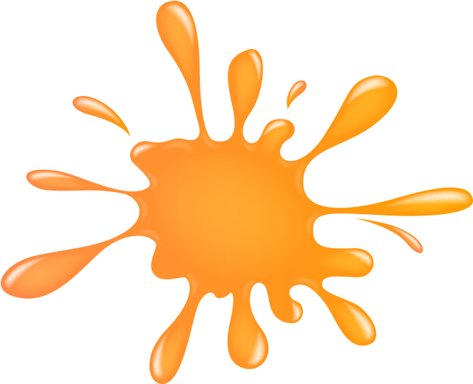 Parties - Orange Paint Splatter Clip Art (697x600)