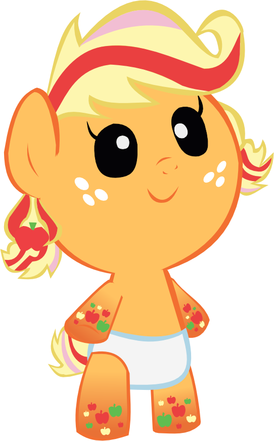 Cute Rainbow Power Applejack - My Little Pony Power Ponies Baby (542x872)