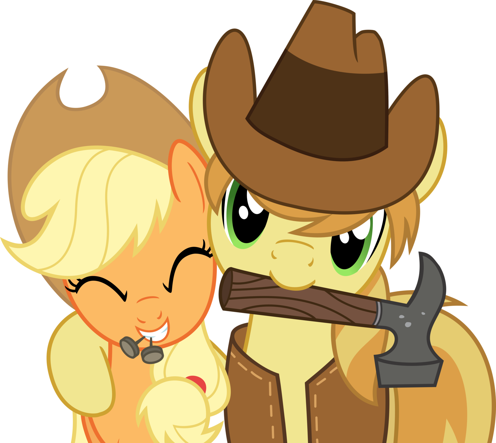 Applejack, Braeburn, Safe, Simple Background, Transparent - Mlp Applejack And Braeburn (1600x1429)