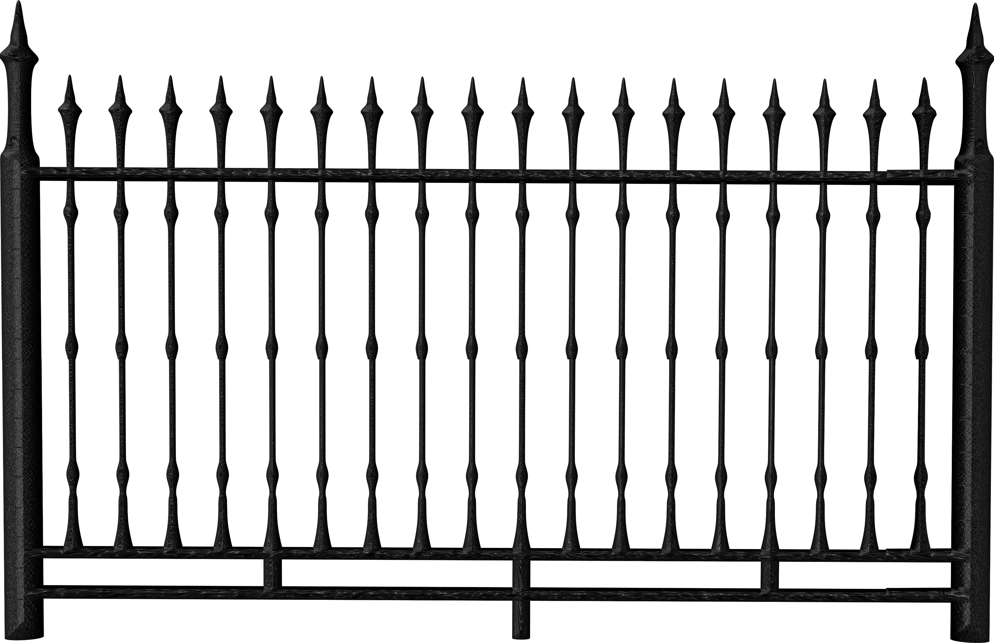 Fence Iron Railing Clip Art - Iron Fence Png (3481x2251)
