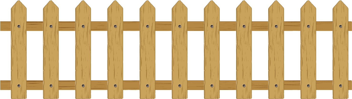 Picket Fence Cartoon Clip Art - Wooden Fence (1500x1500)