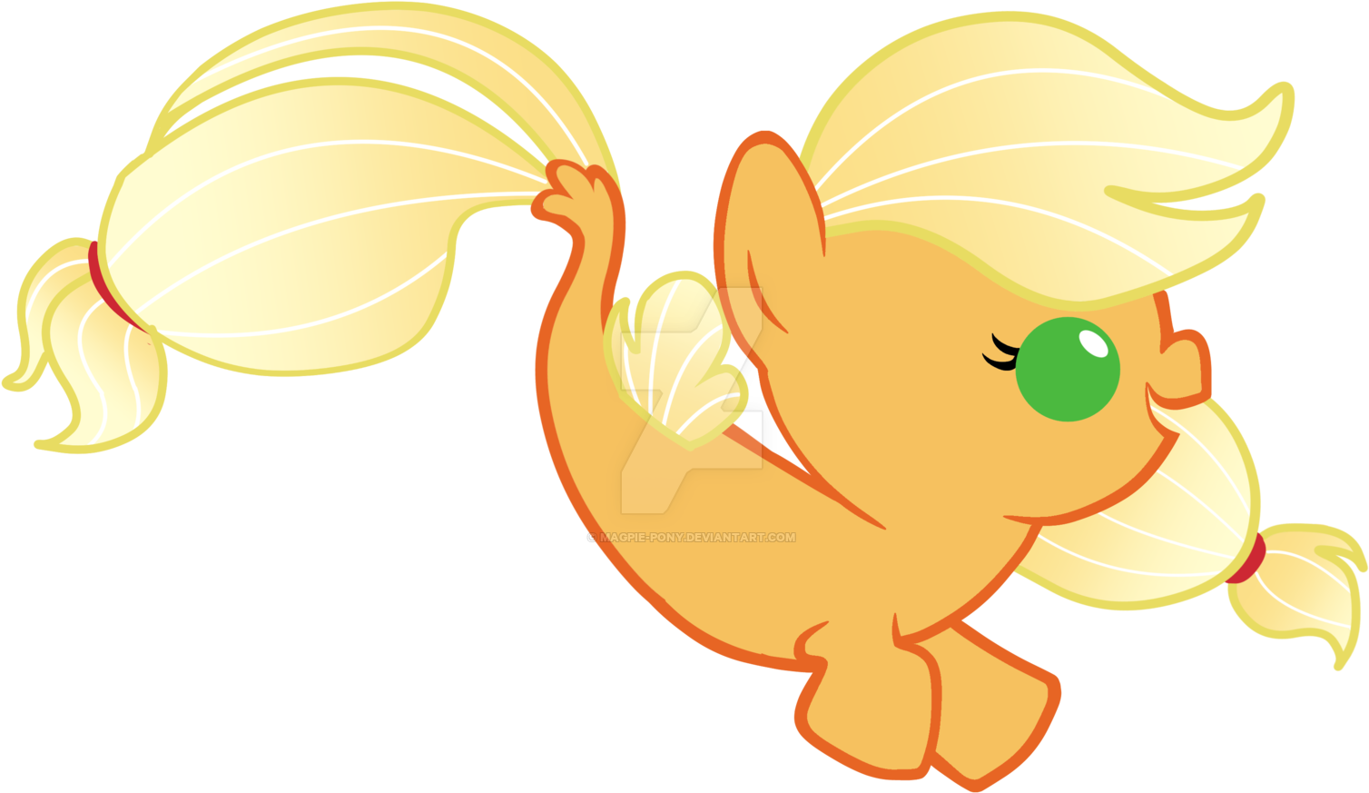 Baby Seapony Applejack By Magpie-pony - Applejack Baby (1600x967)