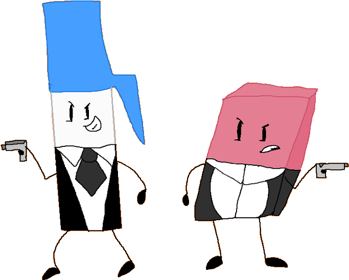 Pen And Eraser As Secret Agents By Figgoprince - Chair (1000x686)