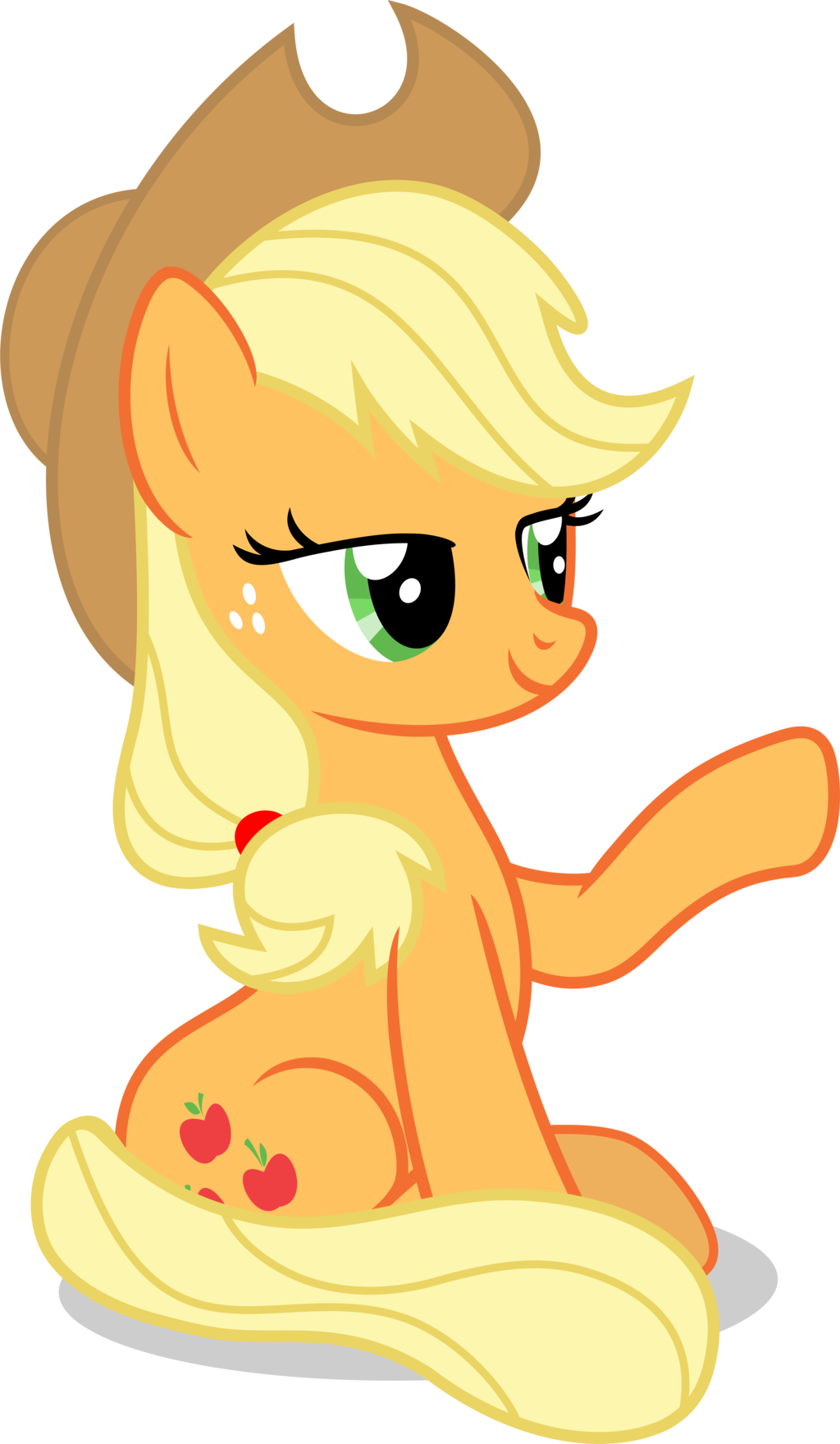 Mlp Fim Applejack Vector By Luckreza8 - Applejack Sitting Vector (1024x1759)